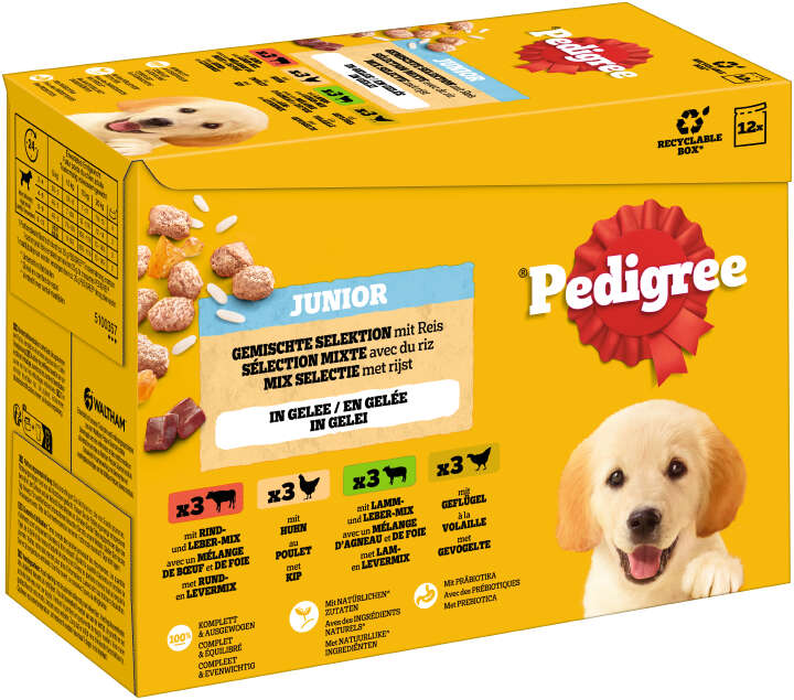 Pedigree Hunde-Nassfutter Junior in Gelee Selektion